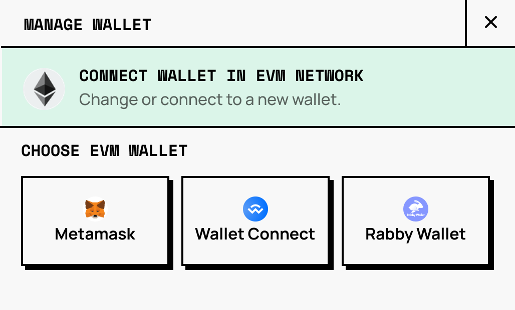 Image of Tensorplex Dojo Wallet Connection user interface